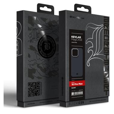 Чехол к мобильному телефону Armorstandart BlackIcon Aramid Plain MagCase Apple iPhone 16 Pro Max Black (ARM90170) фото №2
