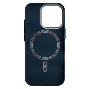 Чехол к мобильному телефону Armorstandart LikeCarbon2 MagCase Apple iPhone 16 Pro Kevlar Dark Blue (ARM88594) фото №2