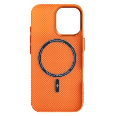 Чехол к мобильному телефону Armorstandart LikeCarbon2 MagCase Apple iPhone 16 Pro Kevlar Orange (ARM88596) фото №2