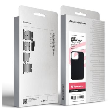 Чехол к мобильному телефону Armorstandart LikeCarbon2 MagCase Apple iPhone 16 Pro Max Kevlar Black (ARM88382) фото №7