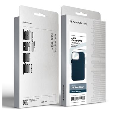 Чехол к мобильному телефону Armorstandart LikeCarbon2 MagCase Apple iPhone 16 Pro Max Kevlar Dark Blue (ARM88593) фото №8