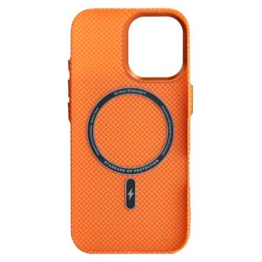 Чехол к мобильному телефону Armorstandart LikeCarbon2 MagCase Apple iPhone 16 Pro Max Kevlar Orange (ARM88595) фото №2