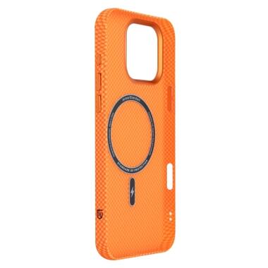 Чехол к мобильному телефону Armorstandart LikeCarbon2 MagCase Apple iPhone 16 Pro Max Kevlar Orange (ARM88595) фото №4