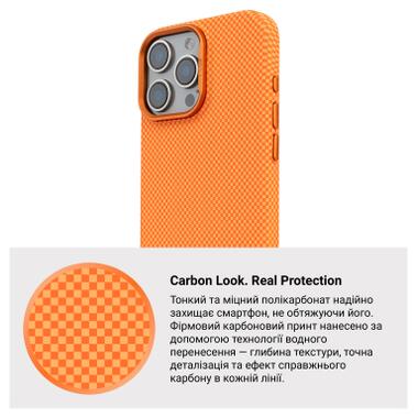 Чехол к мобильному телефону Armorstandart LikeCarbon2 MagCase Apple iPhone 16 Pro Max Kevlar Orange (ARM88595) фото №7
