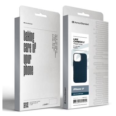 Чехол к мобильному телефону Armorstandart LikeCarbon2 MagCase Apple iPhone 17 Kevlar Dark Blue (ARM88613) фото №8