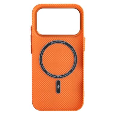 Чехол к мобильному телефону Armorstandart LikeCarbon2 MagCase Apple iPhone 17 Pro Kevlar Orange (ARM88556) фото №2