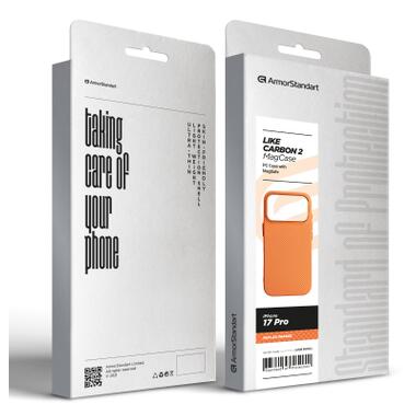Чехол к мобильному телефону Armorstandart LikeCarbon2 MagCase Apple iPhone 17 Pro Kevlar Orange (ARM88556) фото №8