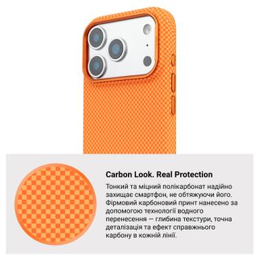 Чехол к мобильному телефону Armorstandart LikeCarbon2 MagCase Apple iPhone 17 Pro Kevlar Orange (ARM88556) фото №7
