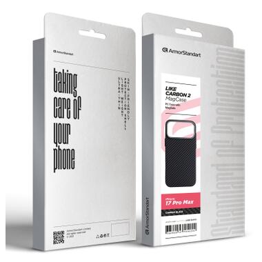 Чехол к мобильному телефону Armorstandart LikeCarbon2 MagCase Apple iPhone 17 Pro Max Carbon Black (ARM86259) фото №8
