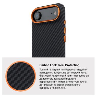 Чехол к мобильному телефону Armorstandart LikeCarbon2 SE MagCase Apple iPhone 17 Air Black Orange (ARM89155) фото №7