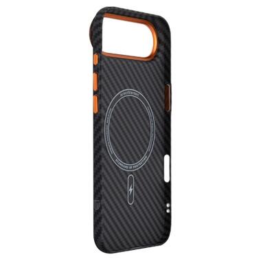 Чехол к мобильному телефону Armorstandart LikeCarbon2 SE MagCase Apple iPhone 17 Air Black Orange (ARM89155) фото №4