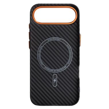 Чехол к мобильному телефону Armorstandart LikeCarbon2 SE MagCase Apple iPhone 17 Air Black Orange (ARM89155) фото №2