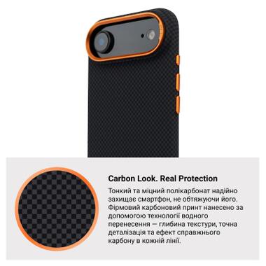 Чехол к мобильному телефону Armorstandart LikeCarbon2 SE MagCase Apple iPhone 17 Air Kevlar Black Orange (ARM89166) фото №7