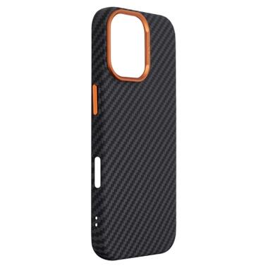 Чехол к мобильному телефону Armorstandart LikeCarbon2 SE MagCase Apple iPhone 17 Black Orange (ARM89160) фото №3