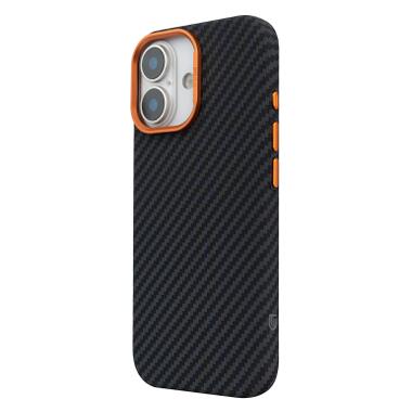 Чехол к мобильному телефону Armorstandart LikeCarbon2 SE MagCase Apple iPhone 17 Black Orange (ARM89160) фото №5