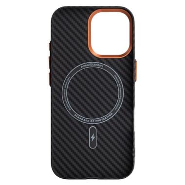 Чехол к мобильному телефону Armorstandart LikeCarbon2 SE MagCase Apple iPhone 17 Black Orange (ARM89160) фото №2