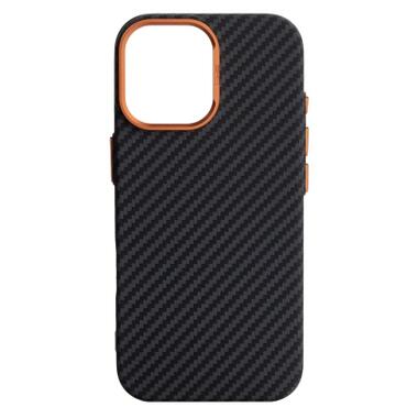 Чехол к мобильному телефону Armorstandart LikeCarbon2 SE MagCase Apple iPhone 17 Black Orange (ARM89160) фото №1