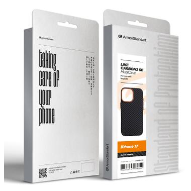 Чехол к мобильному телефону Armorstandart LikeCarbon2 SE MagCase Apple iPhone 17 Black Orange (ARM89160) фото №8