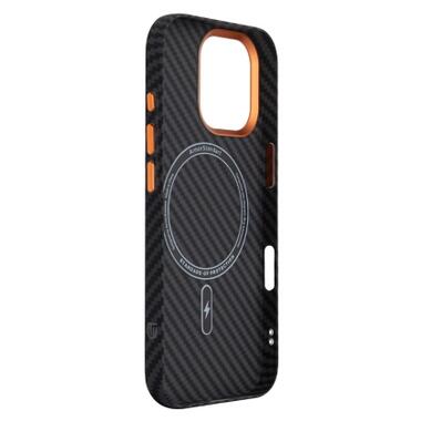 Чехол к мобильному телефону Armorstandart LikeCarbon2 SE MagCase Apple iPhone 17 Black Orange (ARM89160) фото №4