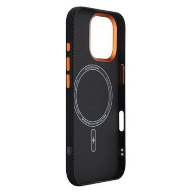 Чехол к мобильному телефону Armorstandart LikeCarbon2 SE MagCase Apple iPhone 17 Kevlar Black Orange (ARM89163) фото №4