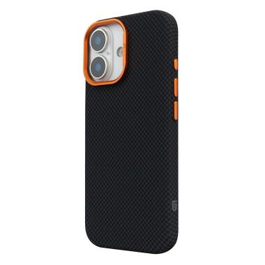 Чехол к мобильному телефону Armorstandart LikeCarbon2 SE MagCase Apple iPhone 17 Kevlar Black Orange (ARM89163) фото №5
