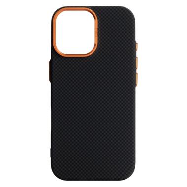 Чехол к мобильному телефону Armorstandart LikeCarbon2 SE MagCase Apple iPhone 17 Kevlar Black Orange (ARM89163) фото №1