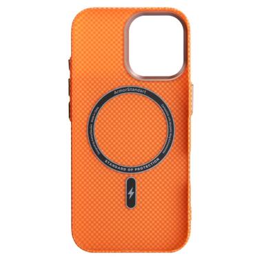 Чехол к мобильному телефону Armorstandart LikeCarbon2 SE MagCase Apple iPhone 17 Kevlar Orange Rose Gold (ARM89167) фото №2
