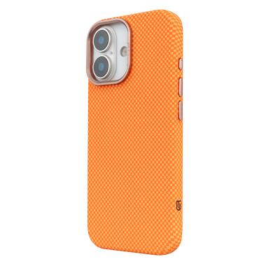 Чехол к мобильному телефону Armorstandart LikeCarbon2 SE MagCase Apple iPhone 17 Kevlar Orange Rose Gold (ARM89167) фото №5