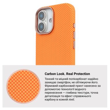 Чехол к мобильному телефону Armorstandart LikeCarbon2 SE MagCase Apple iPhone 17 Kevlar Orange Rose Gold (ARM89167) фото №7