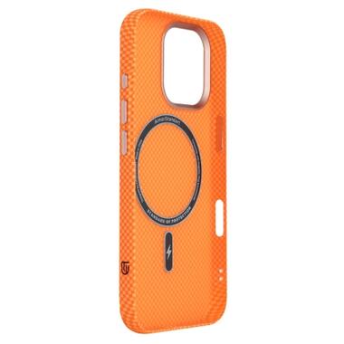 Чехол к мобильному телефону Armorstandart LikeCarbon2 SE MagCase Apple iPhone 17 Kevlar Orange Rose Gold (ARM89167) фото №4