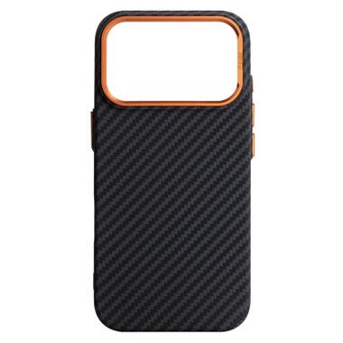 Чехол к мобильному телефону Armorstandart LikeCarbon2 SE MagCase Apple iPhone 17 Pro Black Orange (ARM89161) фото №1