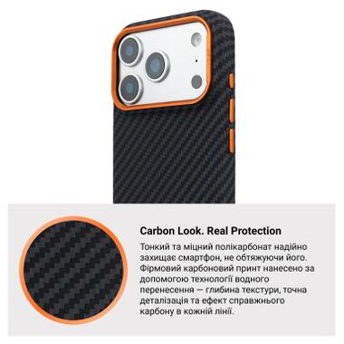Чехол к мобильному телефону Armorstandart LikeCarbon2 SE MagCase Apple iPhone 17 Pro Black Orange (ARM89161) фото №7