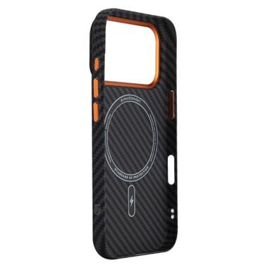 Чехол к мобильному телефону Armorstandart LikeCarbon2 SE MagCase Apple iPhone 17 Pro Black Orange (ARM89161) фото №4