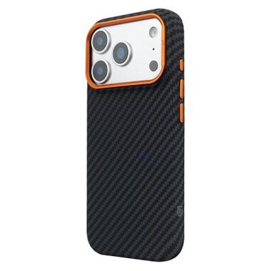 Чехол к мобильному телефону Armorstandart LikeCarbon2 SE MagCase Apple iPhone 17 Pro Black Orange (ARM89161) фото №5
