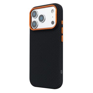 Чехол к мобильному телефону Armorstandart LikeCarbon2 SE MagCase Apple iPhone 17 Pro Kevlar Black Orange (ARM89164) фото №5