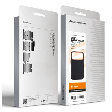 Чехол к мобильному телефону Armorstandart LikeCarbon2 SE MagCase Apple iPhone 17 Pro Kevlar Black Orange (ARM89164) фото №8