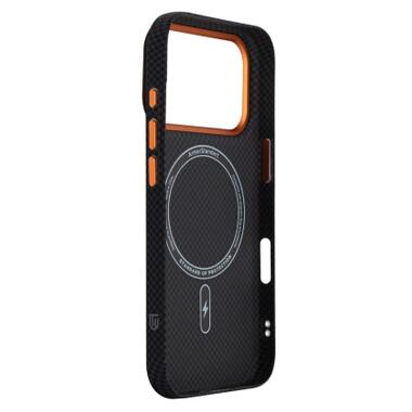 Чехол к мобильному телефону Armorstandart LikeCarbon2 SE MagCase Apple iPhone 17 Pro Kevlar Black Orange (ARM89164) фото №4