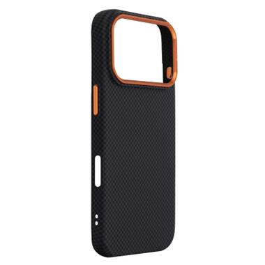 Чехол к мобильному телефону Armorstandart LikeCarbon2 SE MagCase Apple iPhone 17 Pro Kevlar Black Orange (ARM89164) фото №3