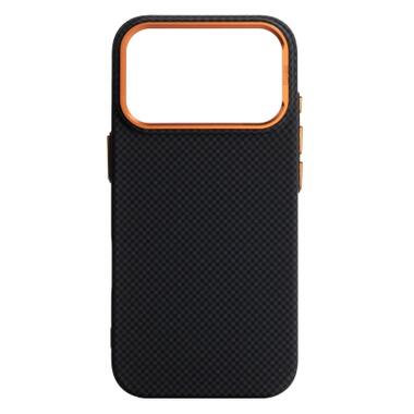Чехол к мобильному телефону Armorstandart LikeCarbon2 SE MagCase Apple iPhone 17 Pro Kevlar Black Orange (ARM89164) фото №1