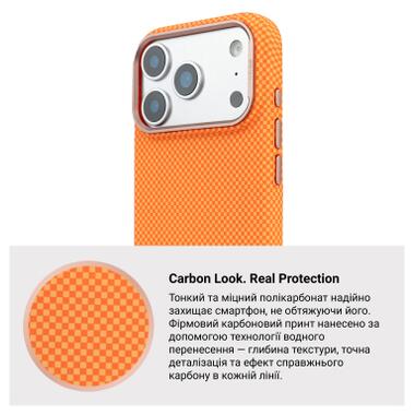 Чехол к мобильному телефону Armorstandart LikeCarbon2 SE MagCase Apple iPhone 17 Pro Kevlar Orange Rose Gold (ARM89168) фото №7