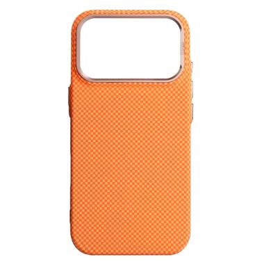 Чехол к мобильному телефону Armorstandart LikeCarbon2 SE MagCase Apple iPhone 17 Pro Kevlar Orange Rose Gold (ARM89168) фото №1