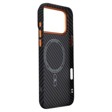 Чехол к мобильному телефону Armorstandart LikeCarbon2 SE MagCase Apple iPhone 17 Pro Max Black Orange (ARM89162) фото №4