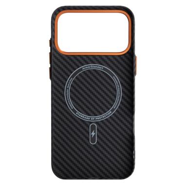 Чехол к мобильному телефону Armorstandart LikeCarbon2 SE MagCase Apple iPhone 17 Pro Max Black Orange (ARM89162) фото №2