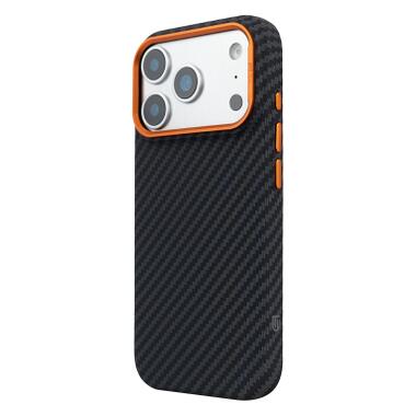 Чехол к мобильному телефону Armorstandart LikeCarbon2 SE MagCase Apple iPhone 17 Pro Max Black Orange (ARM89162) фото №5