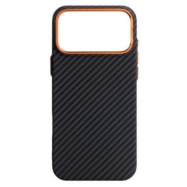 Чехол к мобильному телефону Armorstandart LikeCarbon2 SE MagCase Apple iPhone 17 Pro Max Black Orange (ARM89162) фото №1
