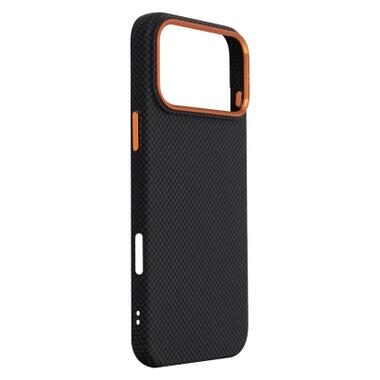 Чехол к мобильному телефону Armorstandart LikeCarbon2 SE MagCase Apple iPhone 17 Pro Max Kevlar Black Orange (ARM89165) фото №3