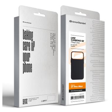 Чехол к мобильному телефону Armorstandart LikeCarbon2 SE MagCase Apple iPhone 17 Pro Max Kevlar Black Orange (ARM89165) фото №8
