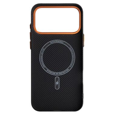 Чехол к мобильному телефону Armorstandart LikeCarbon2 SE MagCase Apple iPhone 17 Pro Max Kevlar Black Orange (ARM89165) фото №2