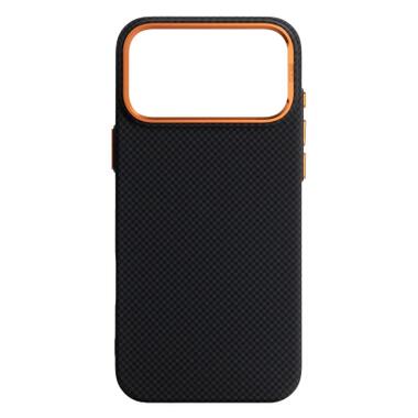 Чехол к мобильному телефону Armorstandart LikeCarbon2 SE MagCase Apple iPhone 17 Pro Max Kevlar Black Orange (ARM89165) фото №1