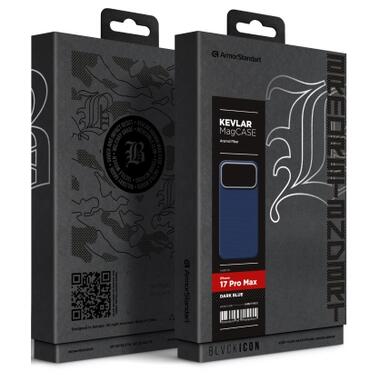 Чехол к мобильному телефону Armorstandart BlackIcon Kevlar MagCase Apple iPhone 17 Pro Max Dark Blue (ARM91401) фото №2